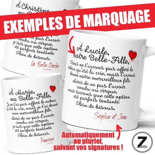 mug personnalisable À MA BELLE-FILLE – Image 3