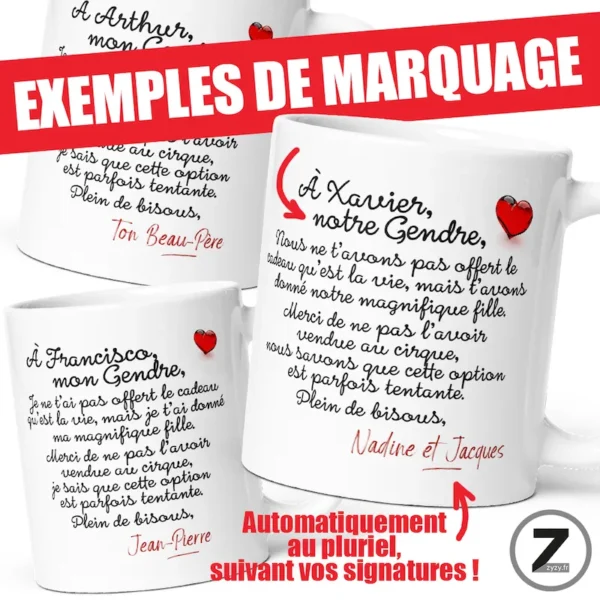 mug personnalisable À MON GENDRE – Image 3