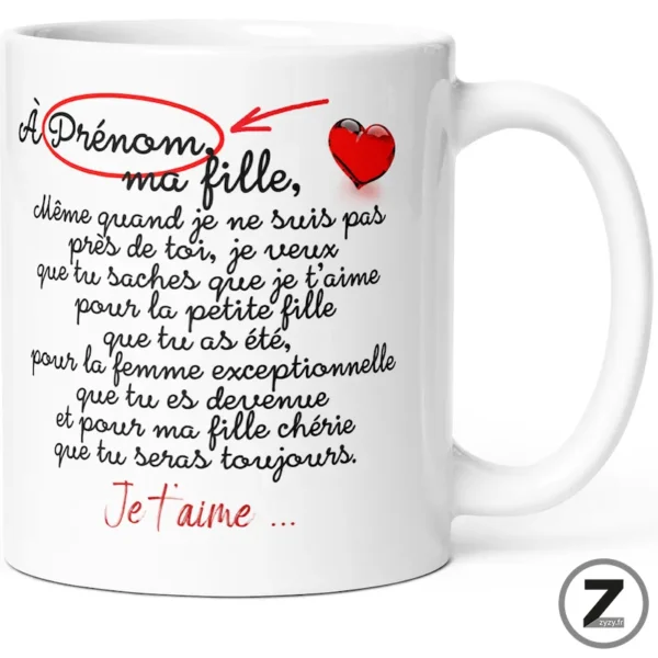 mug personnalisable À MA FILLE