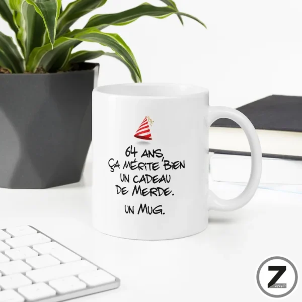 mug humour ANNIVERSAIRE DE MERDE 64 ANS – Image 4