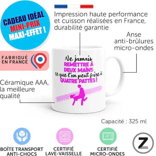 mug humour QUATRE PATTES – Image 2