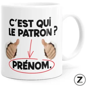 mug personnalisable C'EST QUI LE PATRON
