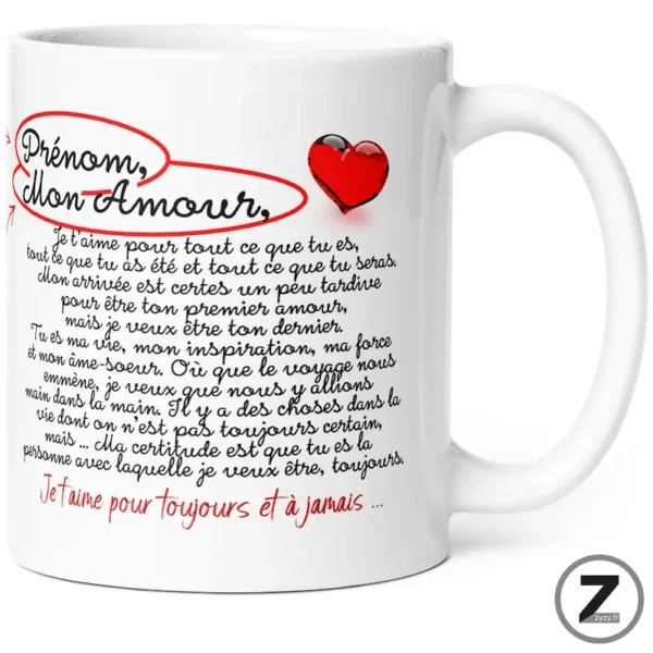 mug personnalisable MON AMOUR TIRADE